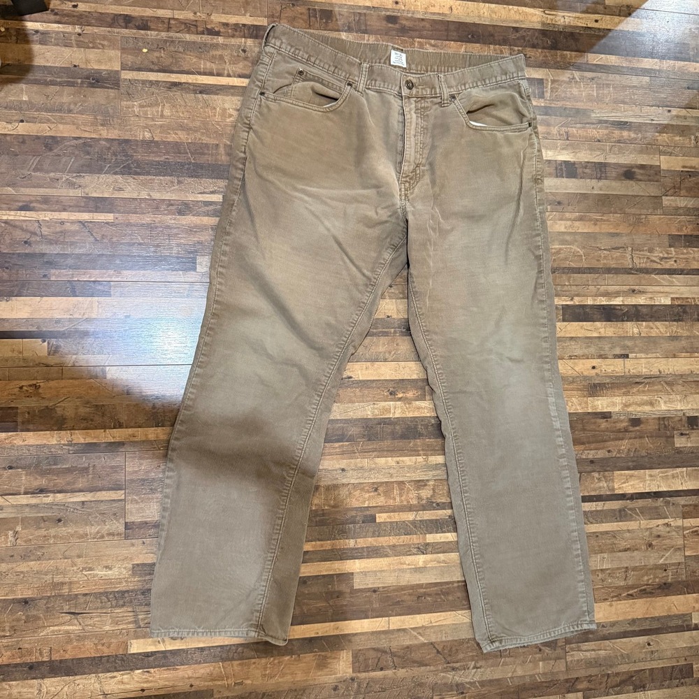 Mens J. Crew Straight Leg Corduroy Pants 36x30 Tan Cotton Casual Trousers - Picture 2 of 8